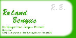 roland benyus business card